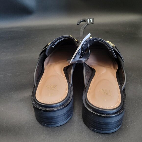 Time and Tru Women's Backless Loafer Mules 11 M Black NWT Memory Foam Comfort - Picture 6 of 7